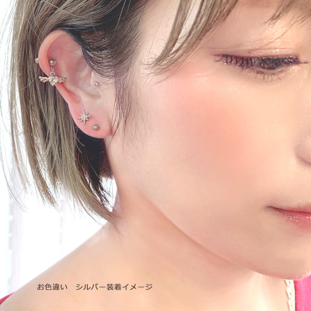 16G14G］ピンクゴールド登場！へリックスや耳たぶにもおしゃれ♪CZ
