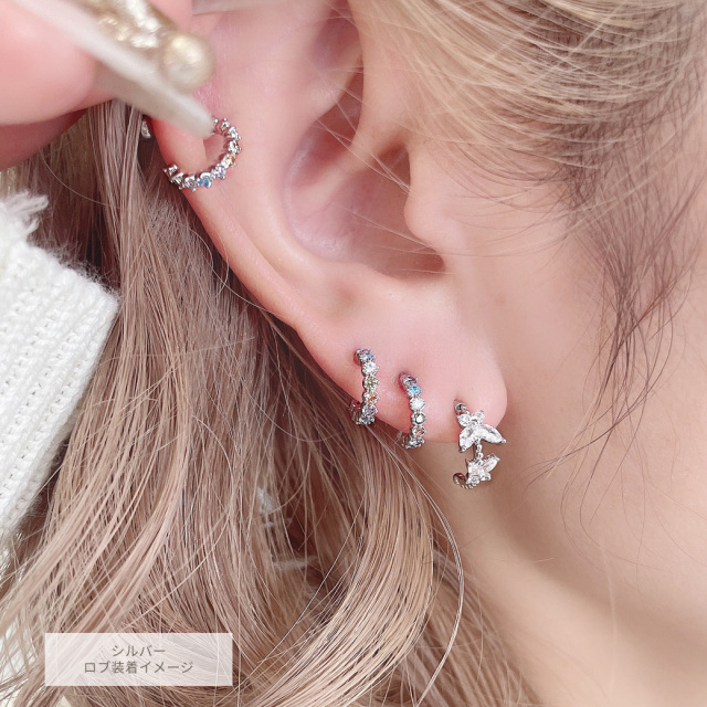 16G ］リングピアスのような新デザイン。ツインバタフライ