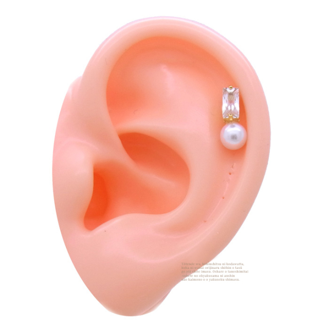 16G］スクエアCZ×パールで大人可愛く上品に‥愛されスタイル