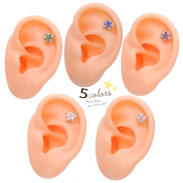 14G 16G ］重なった花びらが可愛い♪上品なピンクゴールド フラワー