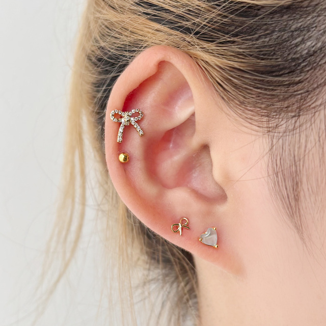 14G 16G ］存在感のある大きさ！ガーリー感たっぷりなリボン ジュエル