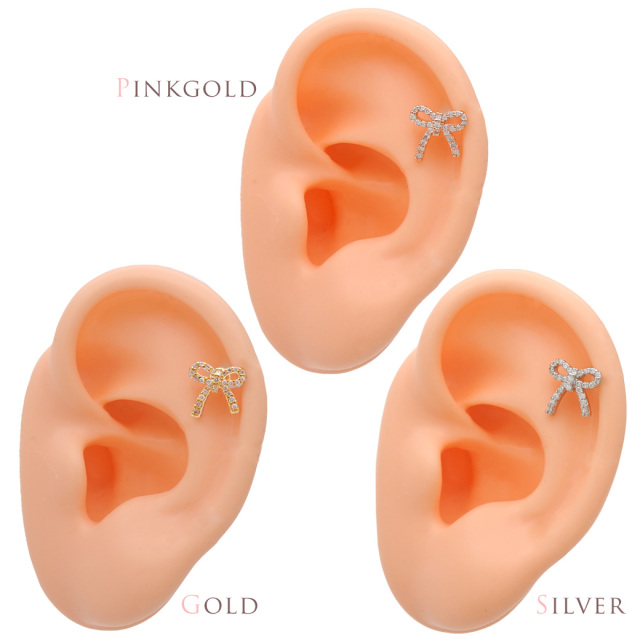 14G 16G ］存在感のある大きさ！ガーリー感たっぷりなリボン ジュエル