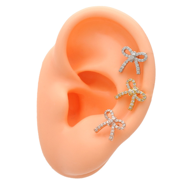 14G 16G ］存在感のある大きさ！ガーリー感たっぷりなリボン ジュエル