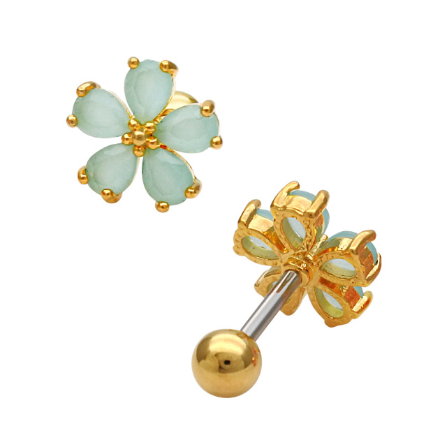 14G 16G ］透明感のあるキュービック が繊細に輝く大人可愛い フラワー