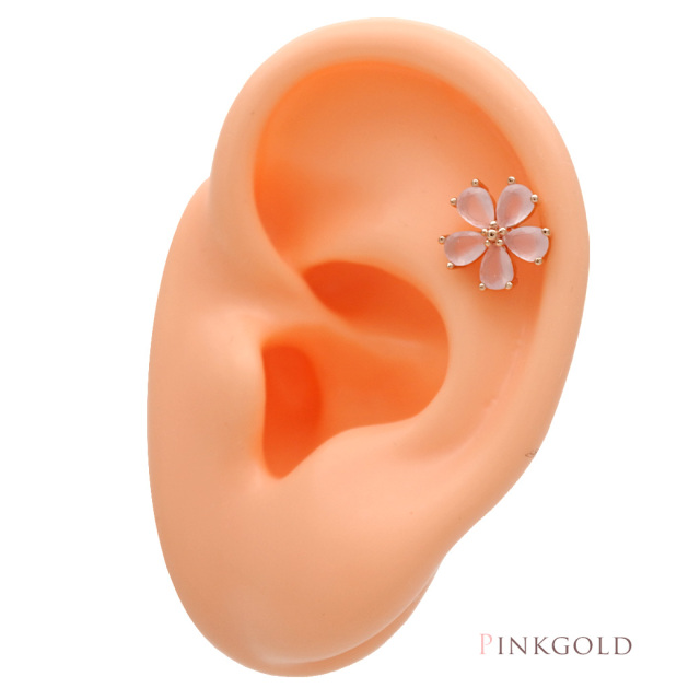 14G 16G ］透明感のあるキュービック が繊細に輝く大人可愛い フラワー