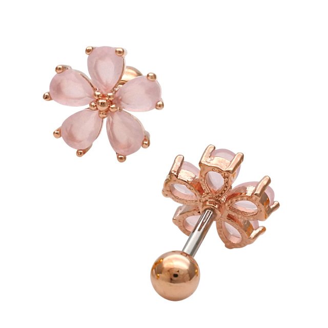 14G 16G ］透明感のあるキュービック が繊細に輝く大人可愛い フラワー