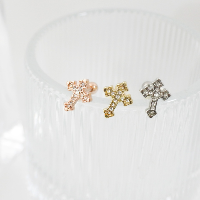16G］コーディネートのアクセントに！GOTHICクロス ストレート軟骨