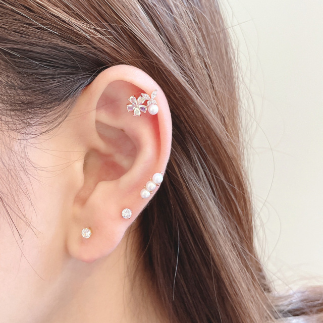 16G ］繊細なデザインがお上品に決まる オーロラ フラワー