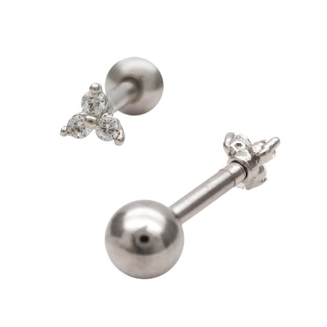 e.m. 3粒 ジルコニアシルバーピアス 14G 16G ］大人かわいい ♪ちびちび サイズ3粒 キュービックジルコニア