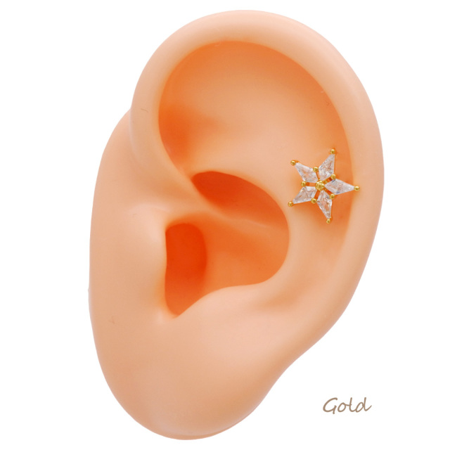 14G 16G ］繊細に輝きあふれるキュービックジルコニア スター star