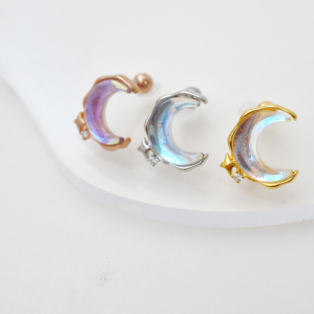 14G 16G ］一点投入するだけでお顔周りが華やかオーロラ MOON ジュエル