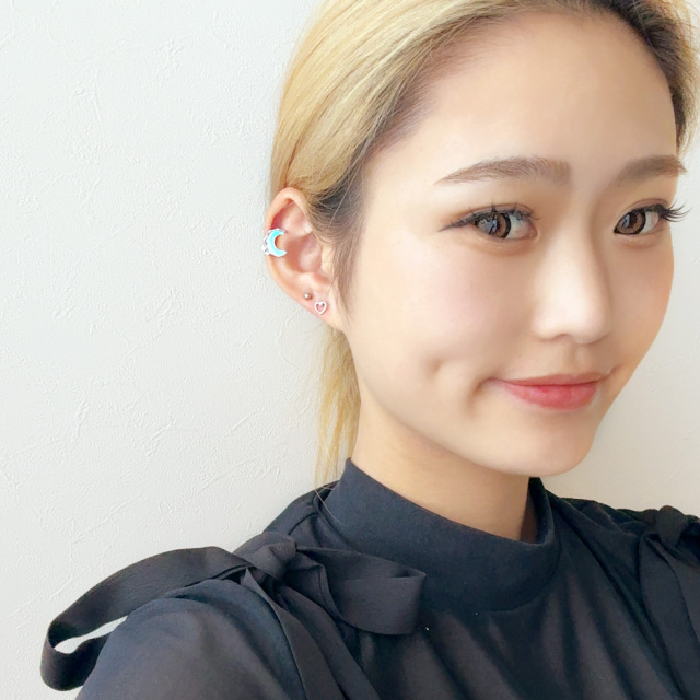 14G 16G ］一点投入するだけでお顔周りが華やかオーロラ MOON ジュエル