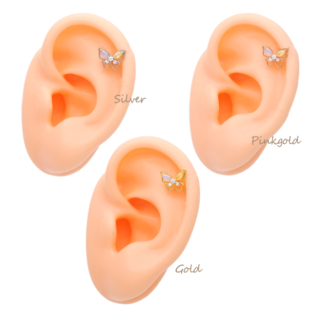 14G 16G ］お顔周りを明るく照らす♪カラフルな淡いカラーのバタフライ