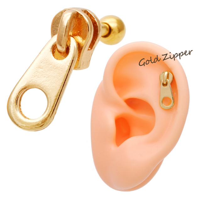 14G 16G ］持ち手部分が揺れる♪ジッパー モチーフ。スライダー