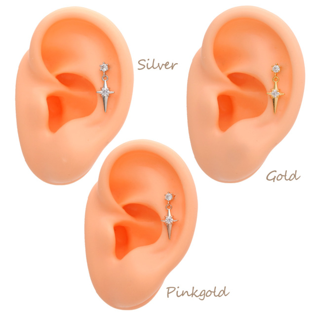 14G 16G ］ゆらゆら揺れる度、華やか存在感 CZスプラッシュスター