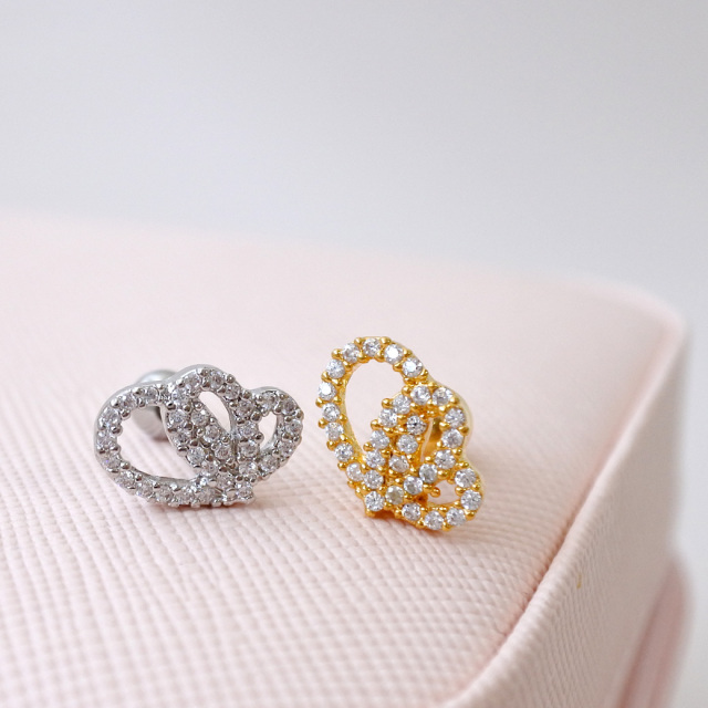 14G 16G ］重なったダブルハートが特別感のある存在感♪ストレート