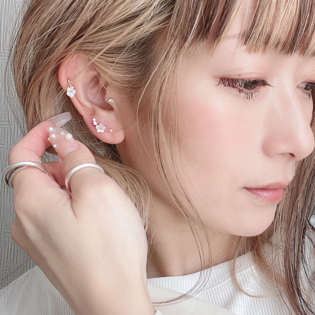 14G 16G ］揺れる度にお顔周りがパッと華やぐ♪ちび プルメリア