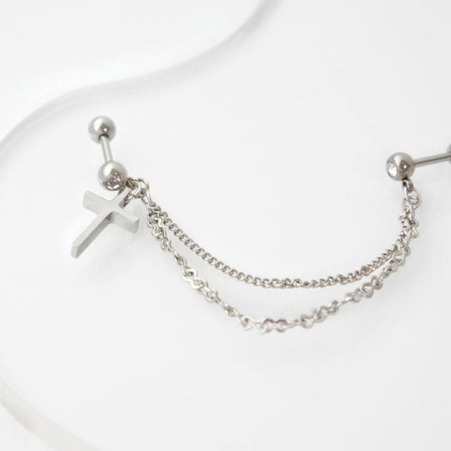 14K　ダブルホールチェーンピアス　一粒 2-01464.jpg