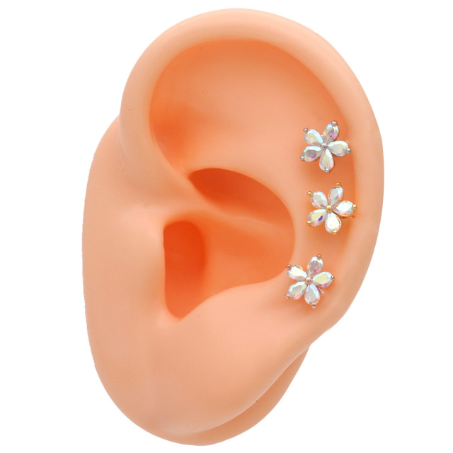 14G 16G ］オーロラ キュービック 大人かわいい ちび サイズ フラワー