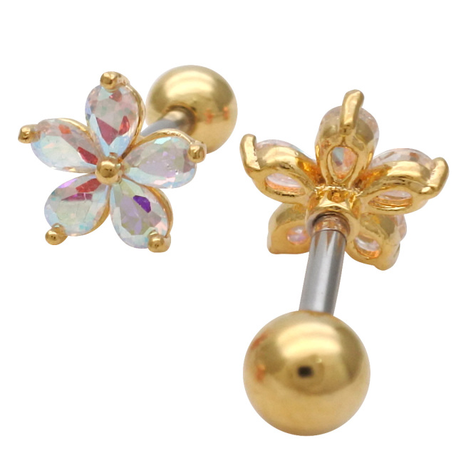 14G 16G ］オーロラ キュービック 大人かわいい ちび サイズ フラワー