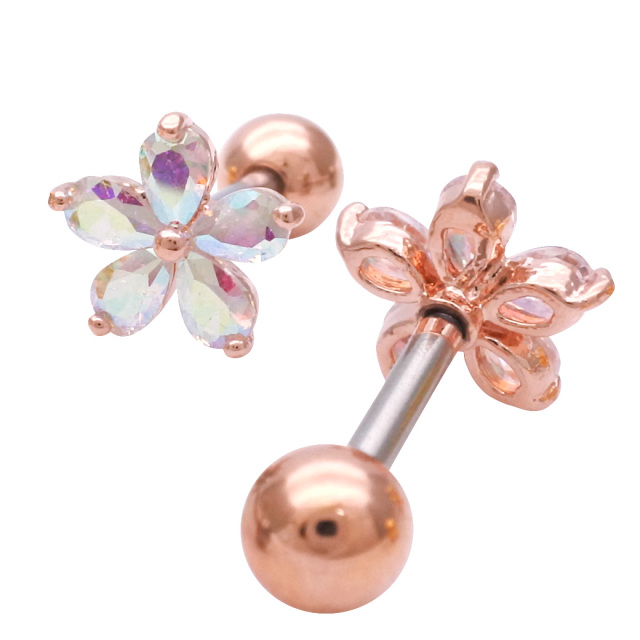 ひらひらピアス ❤大人可愛いピアス 14G 16G ］華やかで大人かわいい表情を演出してくれる。キュービック