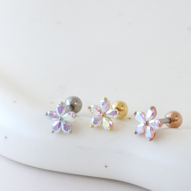 人気⭐️ピアス 箱あり ボディピアス 16G Soeur de Nana カラフルハートバーベル ストレート