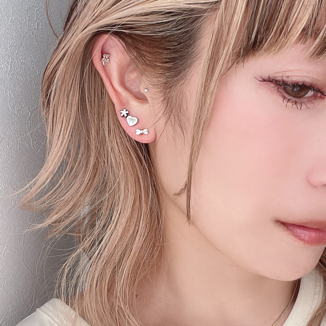 14G 16G ］オーロラ キュービック 大人かわいい ちび サイズ フラワー