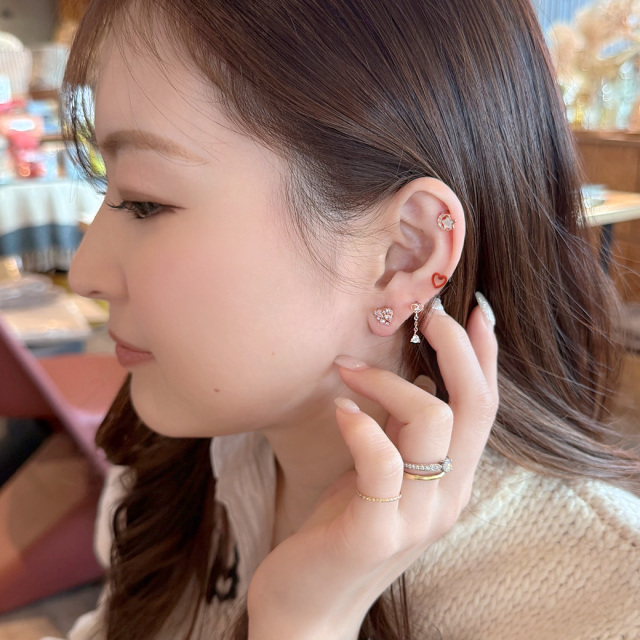 16G ］コーデのアクセントにレッドハート シンプルで可愛いオープン