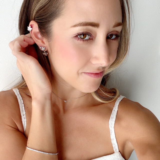 14G18G ］ダブルフェイスが嬉しいプルメリア耳たぶへそピアスボディ