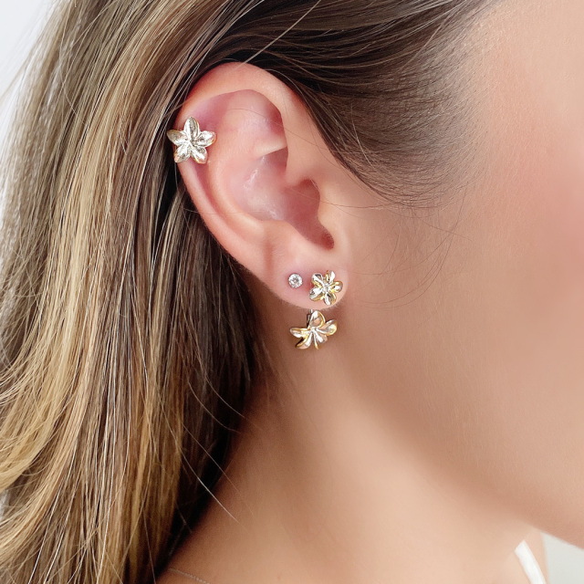14G18G ］ダブルフェイスが嬉しいプルメリア耳たぶへそピアスボディ