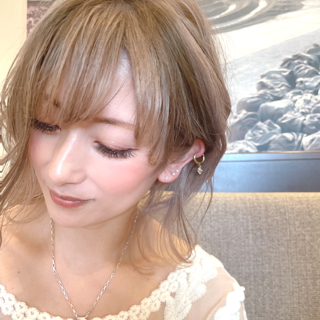 18G ］1粒キュービック ワンタッチリング シンプル サージカル