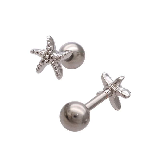 16G ］ちびちび スターフィッシュ モチーフ ヒトデ ストレート 軟骨