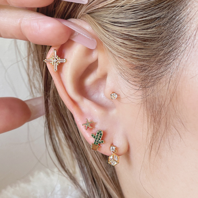 16G ］ちびちび スターフィッシュ モチーフ ヒトデ ストレート 軟骨