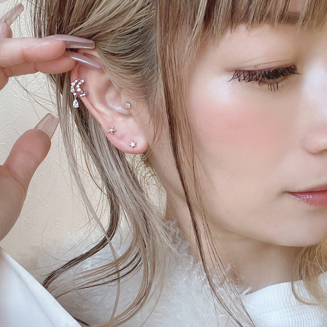 16G ］ちびちび スターフィッシュ モチーフ ヒトデ ストレート 軟骨