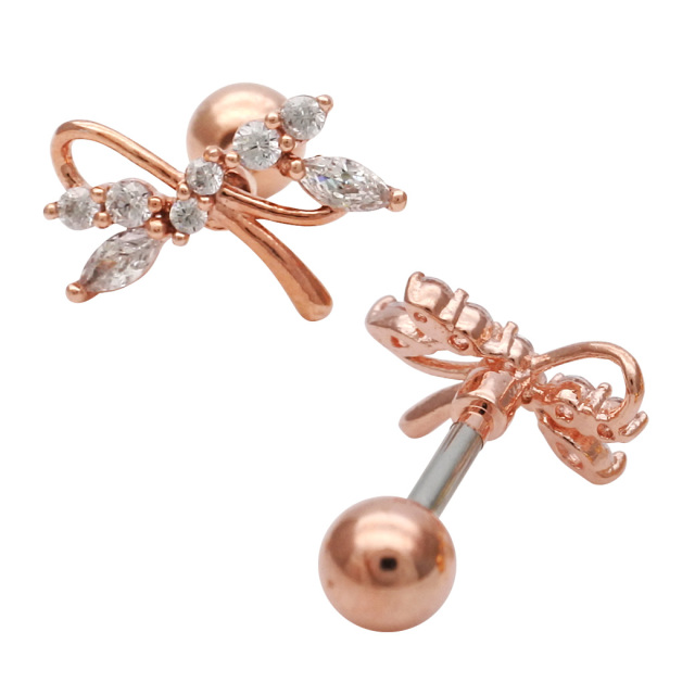 16G ］ 繊細に輝く大人かわいい リボン ジュエル キュービック