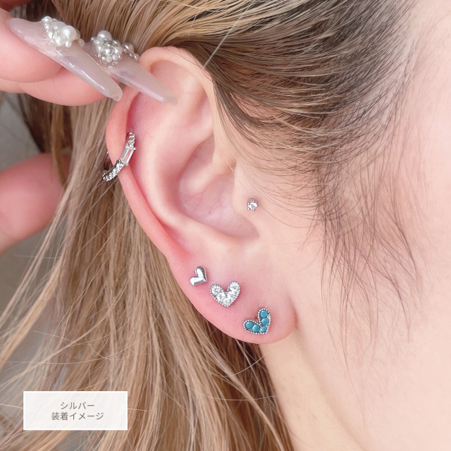 16G ］大人カジュアル スタイル にも♪ストーン ハート ジュエル