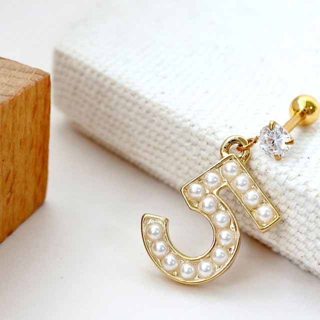 14G 16G ］存在感のある大人っぽい愛らしさ No5 ナンバー パール