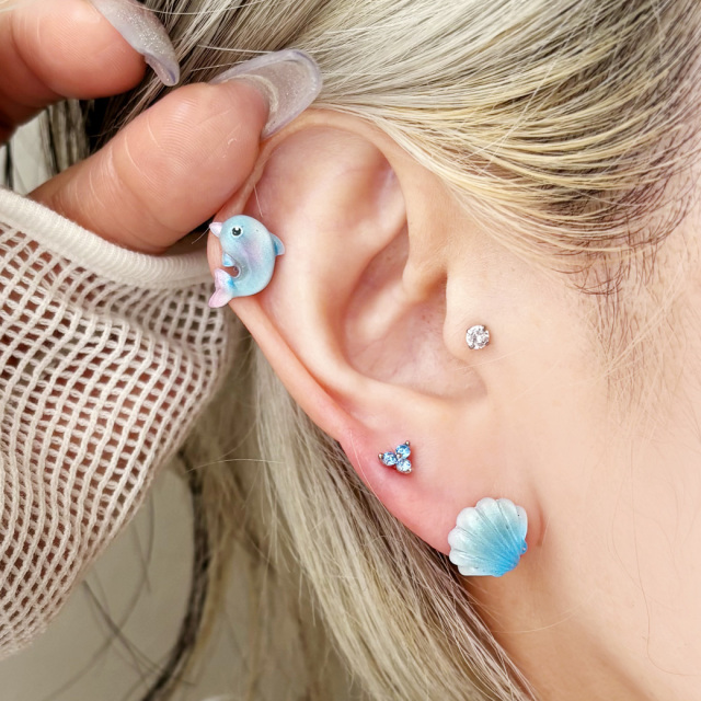 16G ］ 夏らしい透明感のある シェル モチーフ 貝 ストレート 軟骨