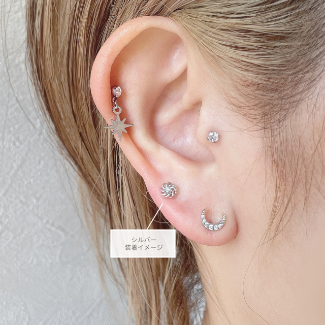 14G 16G ］どんなコーデにもマッチする 技あり スクリュー フラワー 花