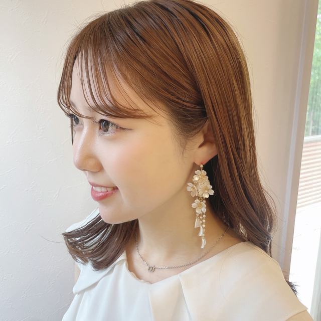 両耳セット ピアス 耳元をぐっと華やかに フラワー × パール が