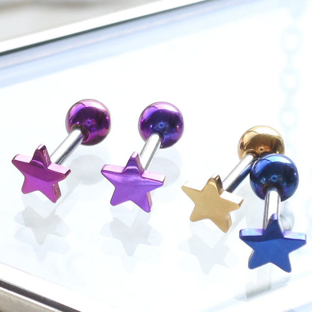 14G 16G ］おしゃれを楽しむ！カラフルちびちびスター ☆星 star 軟骨