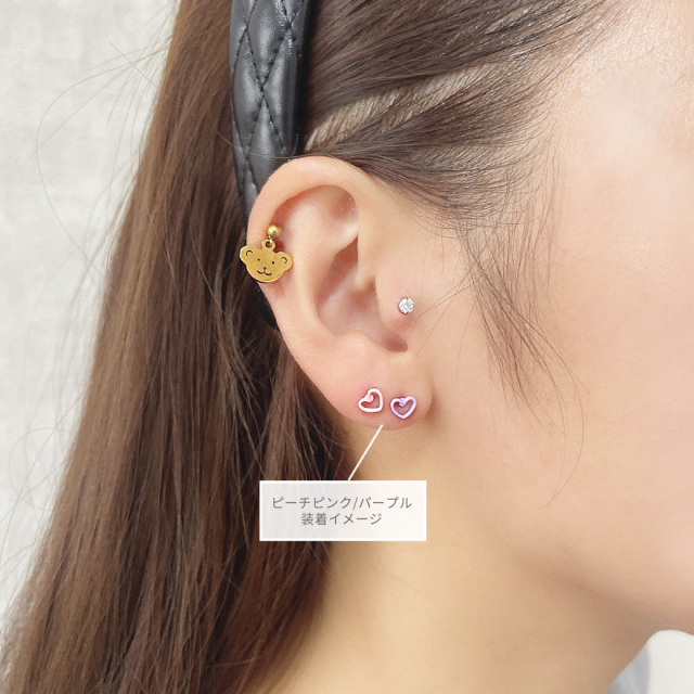 16G14G］フラワー＆ハートキャッチ heart flower ダブルフェイス
