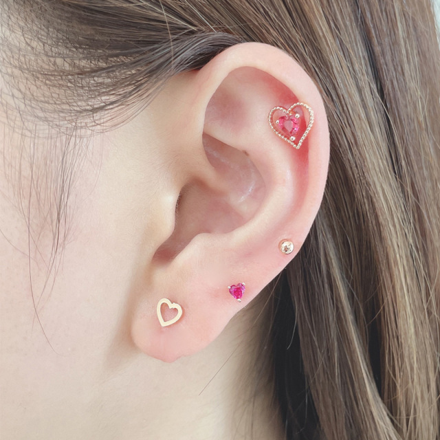 14G 16G ］絶妙なコーデのアクセントに ちびちび ピンク ハート heart