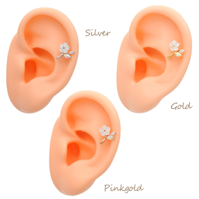 14G 16G ］繊細なデザインが大人可愛い ちびプルメリア モチーフ 花