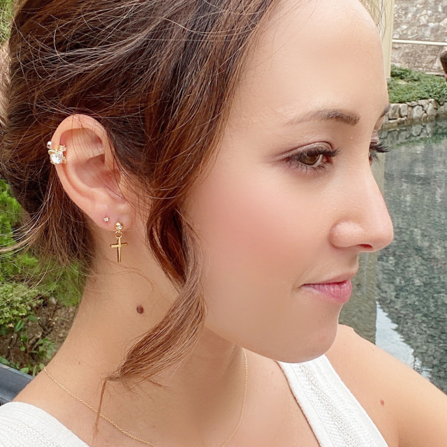 16G］立体的な技あり クロス ジュエル cross メンズ チャーム 軟骨