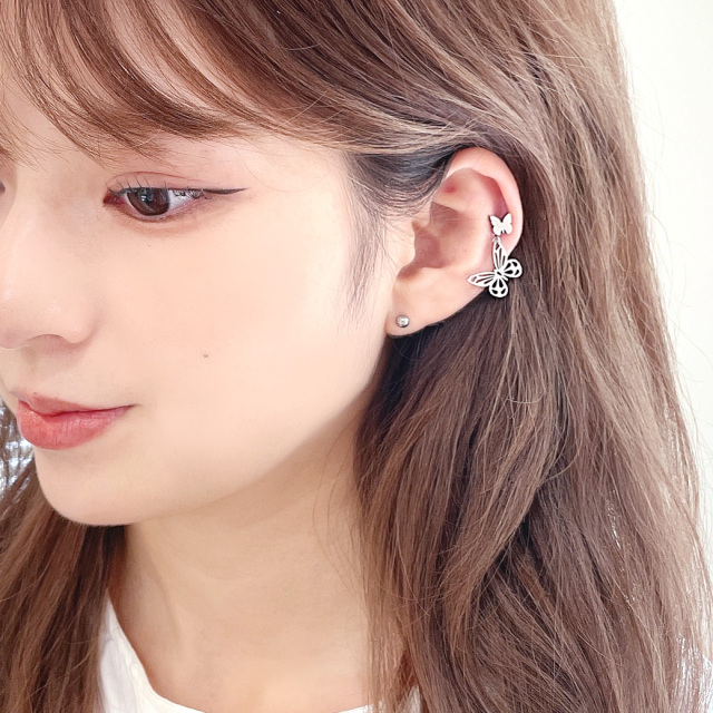 16G ］オールステンレス素材が嬉しい！ゆらゆら揺れる2連 メタル