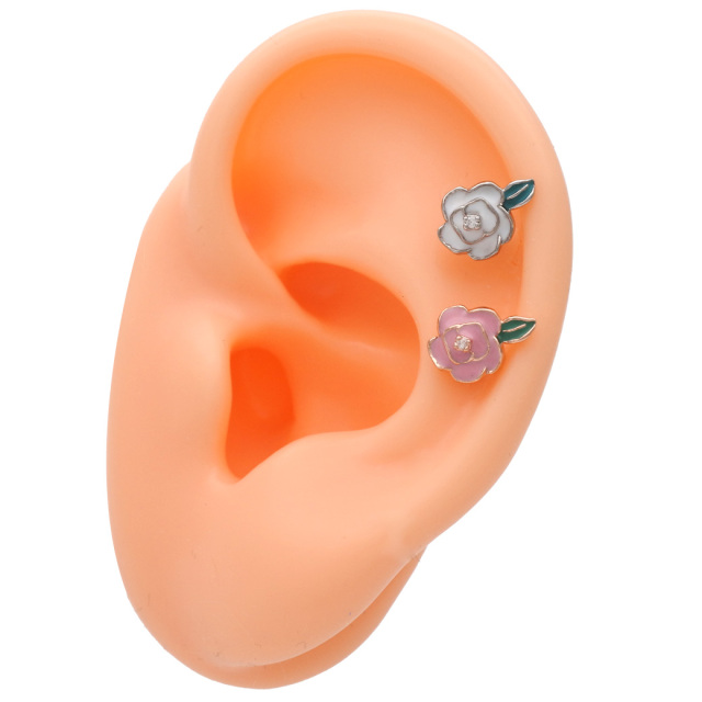 14G 16G ］甘すぎない、大人 ローズピアス バラ ばら 花 フラワー