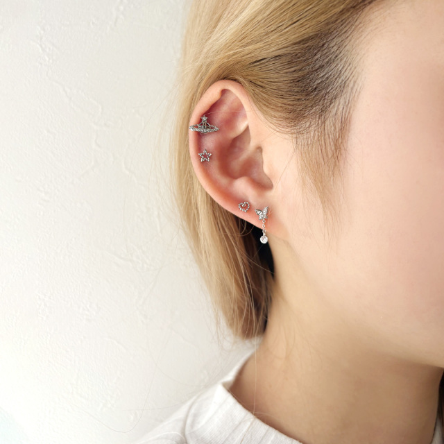 14G 16G ］甘すぎないくり抜きメタル ちび スター star ハート heart