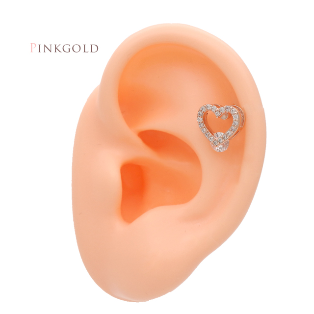 14G 16G ］選べる内径6mm8mm オープンハート heart ストレート 軟骨