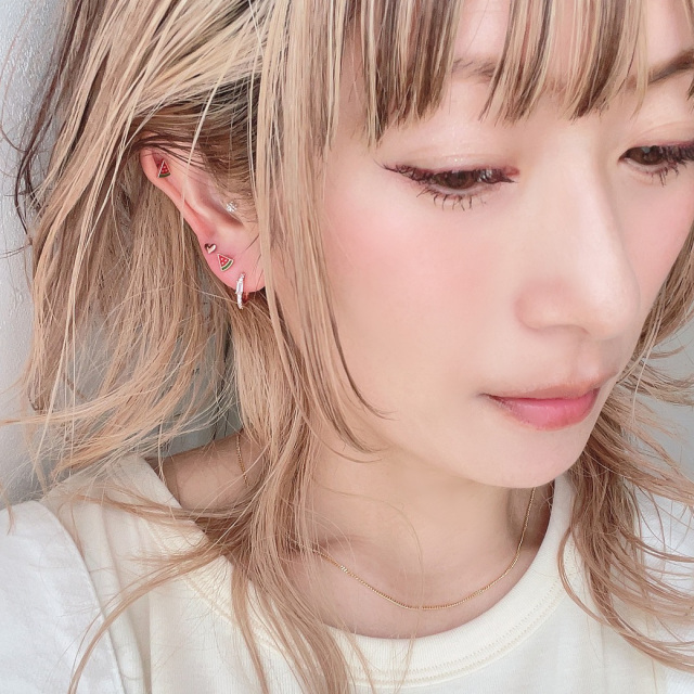 18G ］ワンタッチで簡単装着♪ シンプル キュービックジルコニア 輝く